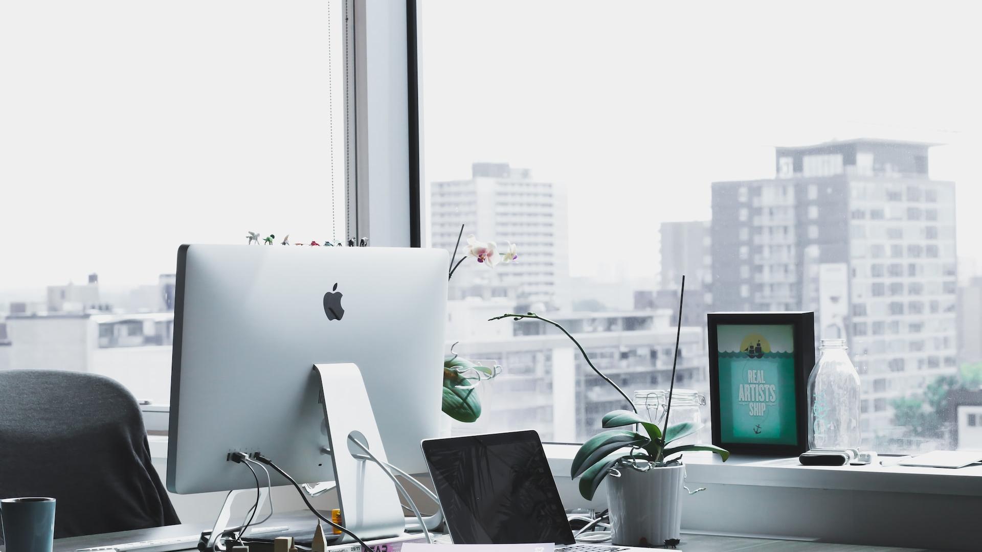 closeup photo of silver iMac